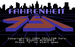 Fahrenheit 451 screenshot 2 for Commodore 64